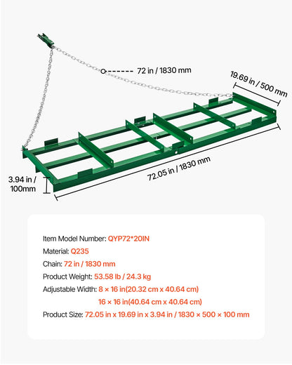 Drag Harrow 6 ft Heavy Duty Towing Behind Drag Harrow Driveway Graders
