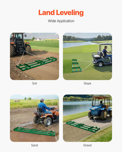 Drag Harrow 8 ft Heavy Duty bogsering bakom Drag Harrow Uppfartsväghyvlar