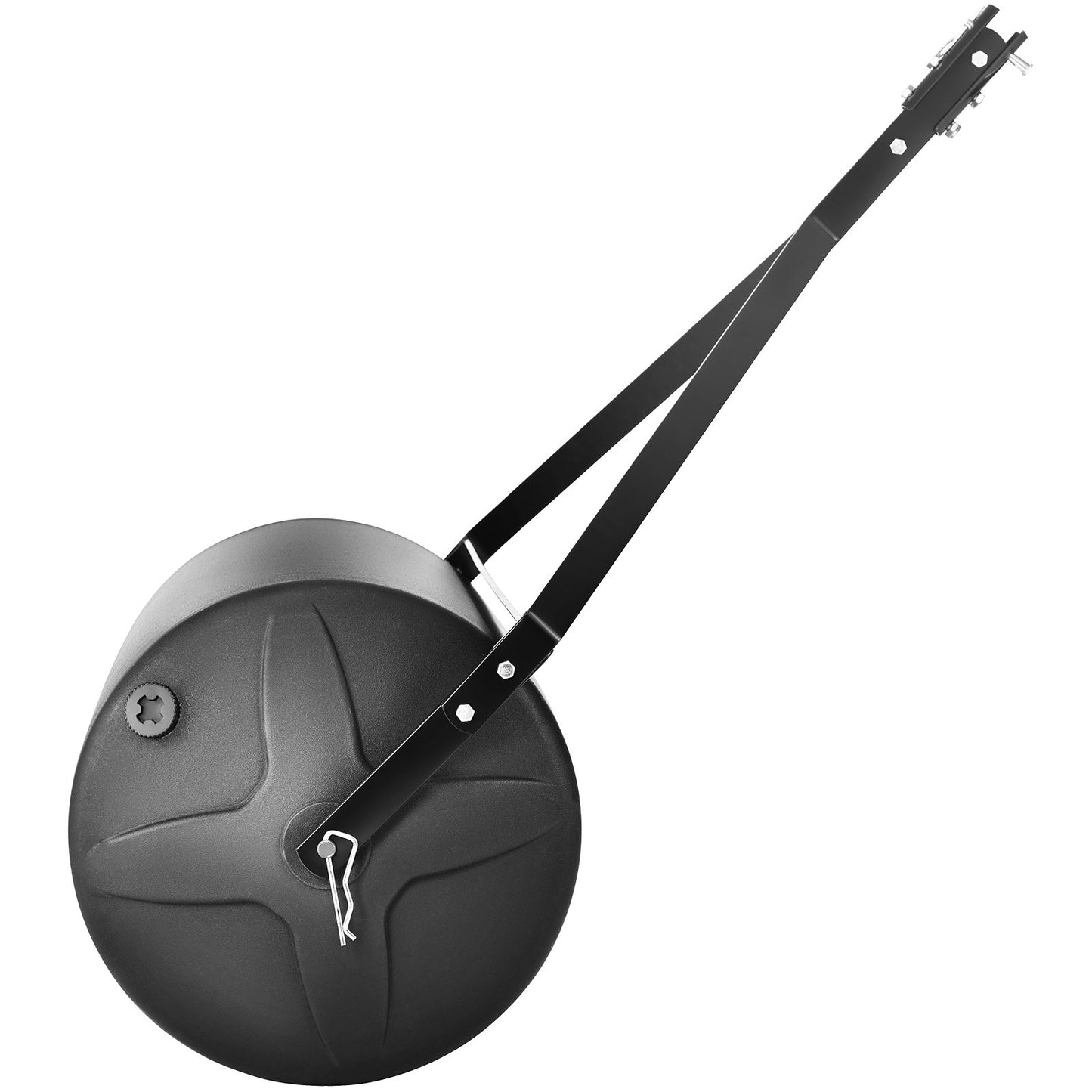 Bogsering bakom gräsmattor, 400 lbs sand-/vattenfylld trädgårdsrulle, LLDPE-trumma och stålram med lättvridbar plugg, bogsering bakom en traktor eller ATV för gräsmatta, trädgård, gård, park, svart