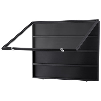 Vitrine für 36 abgestufte Sportkarten, 30,5 x 24,3 x 2,1 Zoll, Präsentationsrahmen für Baseballkarten mit 98 % UV-Schutz, transparentes PC-Glas, abschließbarer Wandschrank für Fußball-, Basketball-, Hockey- und Sammelkarten