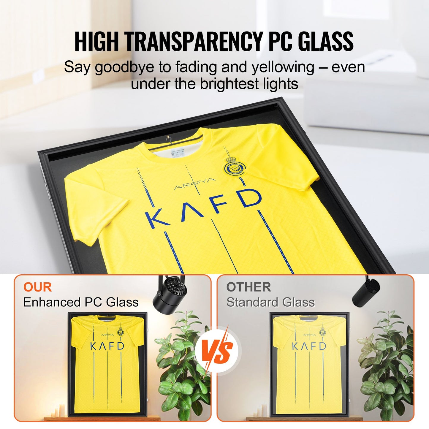 2PCs Jersey Display Frame Case, 23.3x31.2x1.5 in, Large Lockable Sport Jersey Shadow Box with 98% UV Protection PC Glass and Hangers, for Baseball Basketball Football Hockey Shirt and Uniform