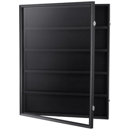 Vitrine für 35 abgestufte Sportkarten, 24,3 x 30,5 x 2,1 Zoll, Präsentationsrahmen für Baseballkarten mit 98 % UV-Schutz, klares Sicht-PC-Glas, abschließbarer Wandschrank für Fußball-, Basketball-, Hockey- und Sammelkarten