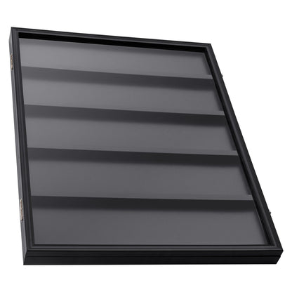 Vitrine für 35 abgestufte Sportkarten, 24,3 x 30,5 x 2,1 Zoll, Präsentationsrahmen für Baseballkarten mit 98 % UV-Schutz, klares Sicht-PC-Glas, abschließbarer Wandschrank für Fußball-, Basketball-, Hockey- und Sammelkarten