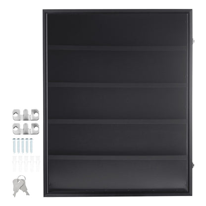 Vitrine für 35 abgestufte Sportkarten, 24,3 x 30,5 x 2,1 Zoll, Präsentationsrahmen für Baseballkarten mit 98 % UV-Schutz, klares Sicht-PC-Glas, abschließbarer Wandschrank für Fußball-, Basketball-, Hockey- und Sammelkarten