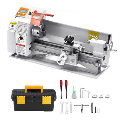 Metal Lathe Machine, 8.7 x 18 in, Precision Bench Power Metal Lathe, Automatic Feed, 0-2500 RPM Variable Speed, 1250W Brushless Motor, for Processing Precision Parts Soft Metals Wood Plastics