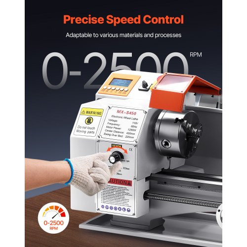 Metalldrehmaschine 8,7 x 18 Zoll Tischdrehmaschine mit automatischem Vorschub | EU