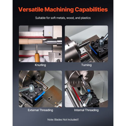 Metalldrehmaschine 8,7 x 18 Zoll Tischdrehmaschine mit automatischem Vorschub | EU