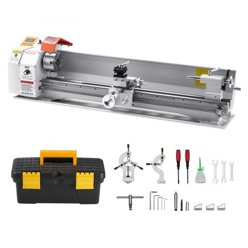 Metal Lathe Machine, 8.7 x 39 in, Precision Bench Power Metal Lathe, Automatic Feed, 0-2500 RPM Variable Speed, 1250W Brushless Motor, for Processing Precision Parts Soft Metals Wood Plastics