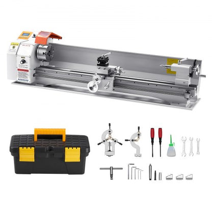 Metal Lathe Machine, 8.7 x 39 in, Precision Bench Power Metal Lathe, Automatic Feed, 0-2500 RPM Variable Speed, 1250W Brushless Motor, for Processing Precision Parts Soft Metals Wood Plastics