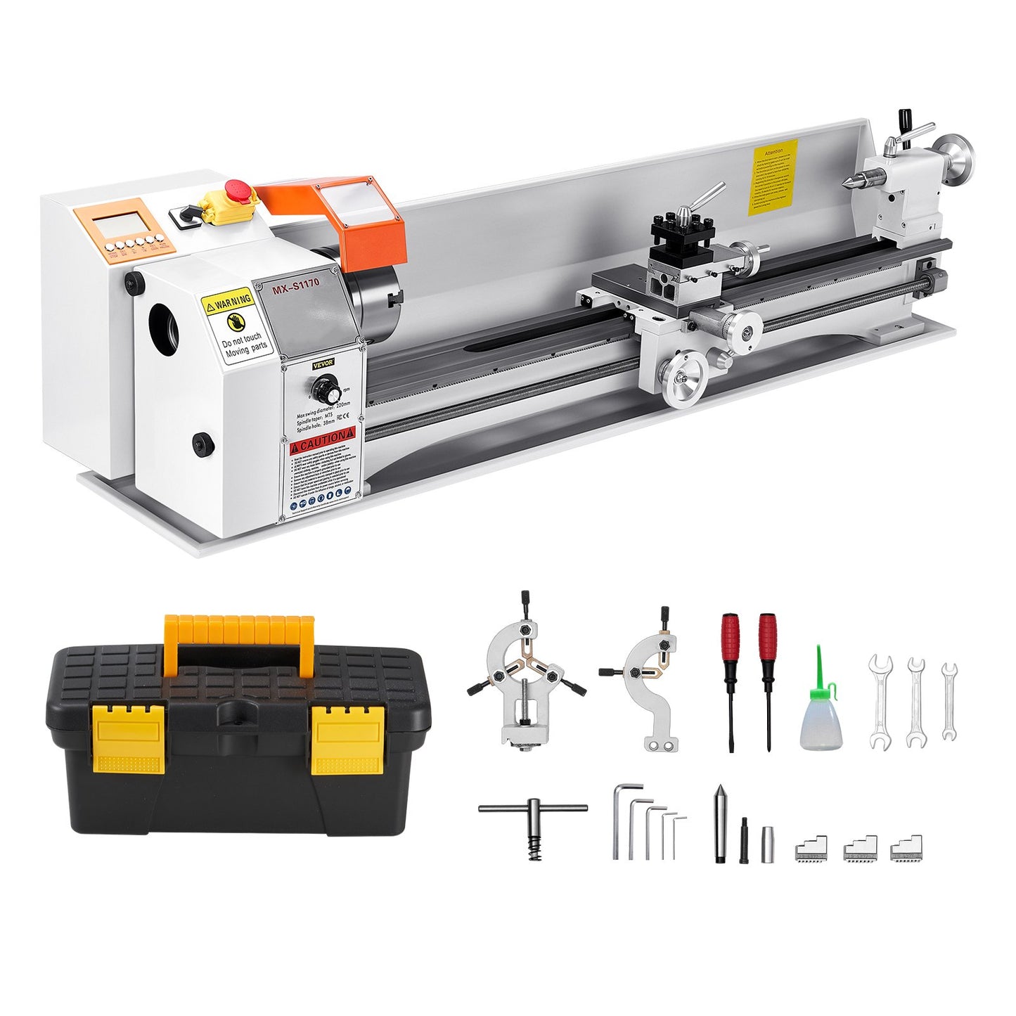 Metal Lathe Machine, 8.7 x 39 in, Precision Bench Power Metal Lathe, Automatic Feed, 0-2500 RPM Variable Speed, 1250W Brushless Motor, for Processing Precision Parts Soft Metals Wood Plastics
