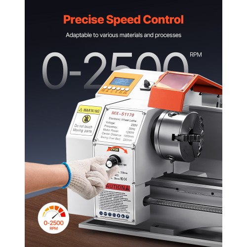 Metalldrehmaschine 8,7 x 39 Zoll Tischdrehmaschine mit automatischem Vorschub | EU