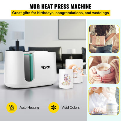 Tassenpresse, automatische Tassen-Hitzepresse 11-15 oz, Tassentransfer-Sublimation, tragbare Kaffeepresse mit One-Touch-Taste, Pro Easy Tassenpresse, DIY-Druck, Geschenk für Familie und Freunde