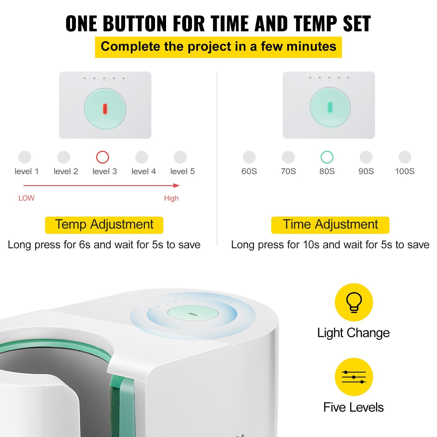 Tassenpresse, automatische Tassen-Hitzepresse 11-15 oz, Tassentransfer-Sublimation, tragbare Kaffeepresse mit One-Touch-Taste, Pro Easy Tassenpresse, DIY-Druck, Geschenk für Familie und Freunde