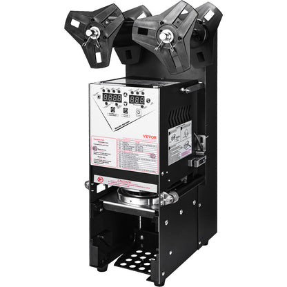 Fully Automatic Cup Sealing Machine, 500-650 Cups/H, Cup Sealer Machine for 180 mm Tall & 90/95 mm Cup, Electric Tea Sealer with Digital Control LCD Panel for Bubble Milk Tea Coffee, Black