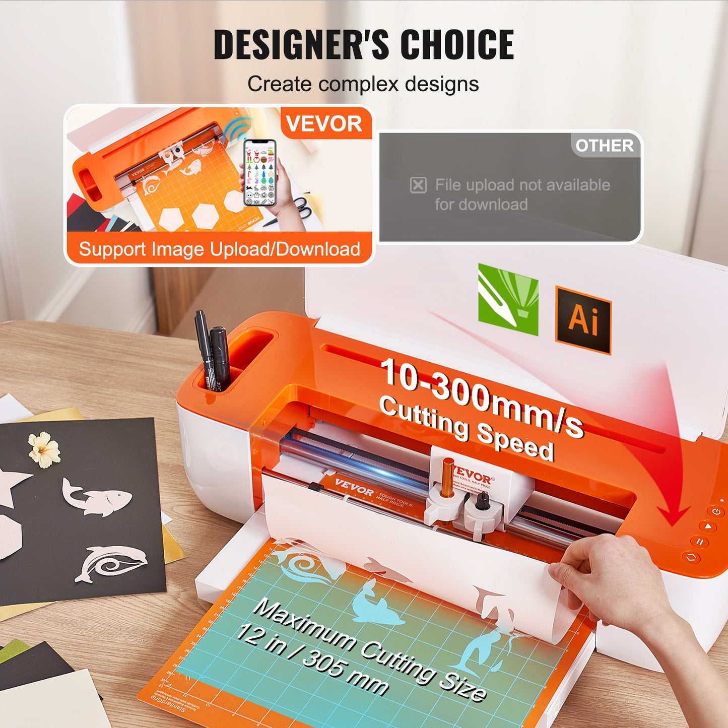 Vinyl Cutter Machine, Bluetooth Connectivity DIY Cut Machine, Compatible with iOS, Android, Windows and Mac, Massive Designs Included, for Creating Custom Cards, Home Decor