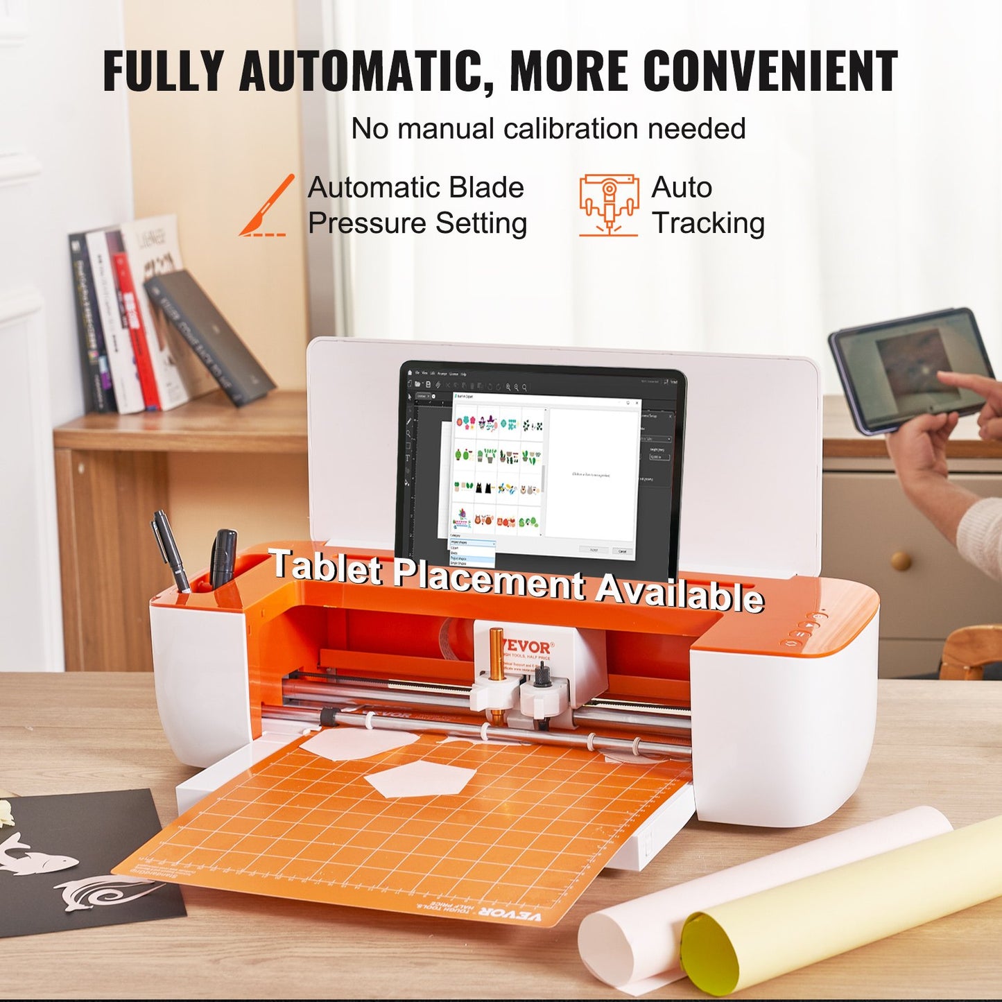 Vinyl Cutter Machine, Bluetooth Connectivity DIY Cut Machine, Compatible with iOS, Android, Windows and Mac, Massive Designs Included, for Creating Custom Cards, Home Decor