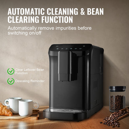 Automatisk espressomaskin 15 bar med inbyggd kvarn & 15 slipnivåer