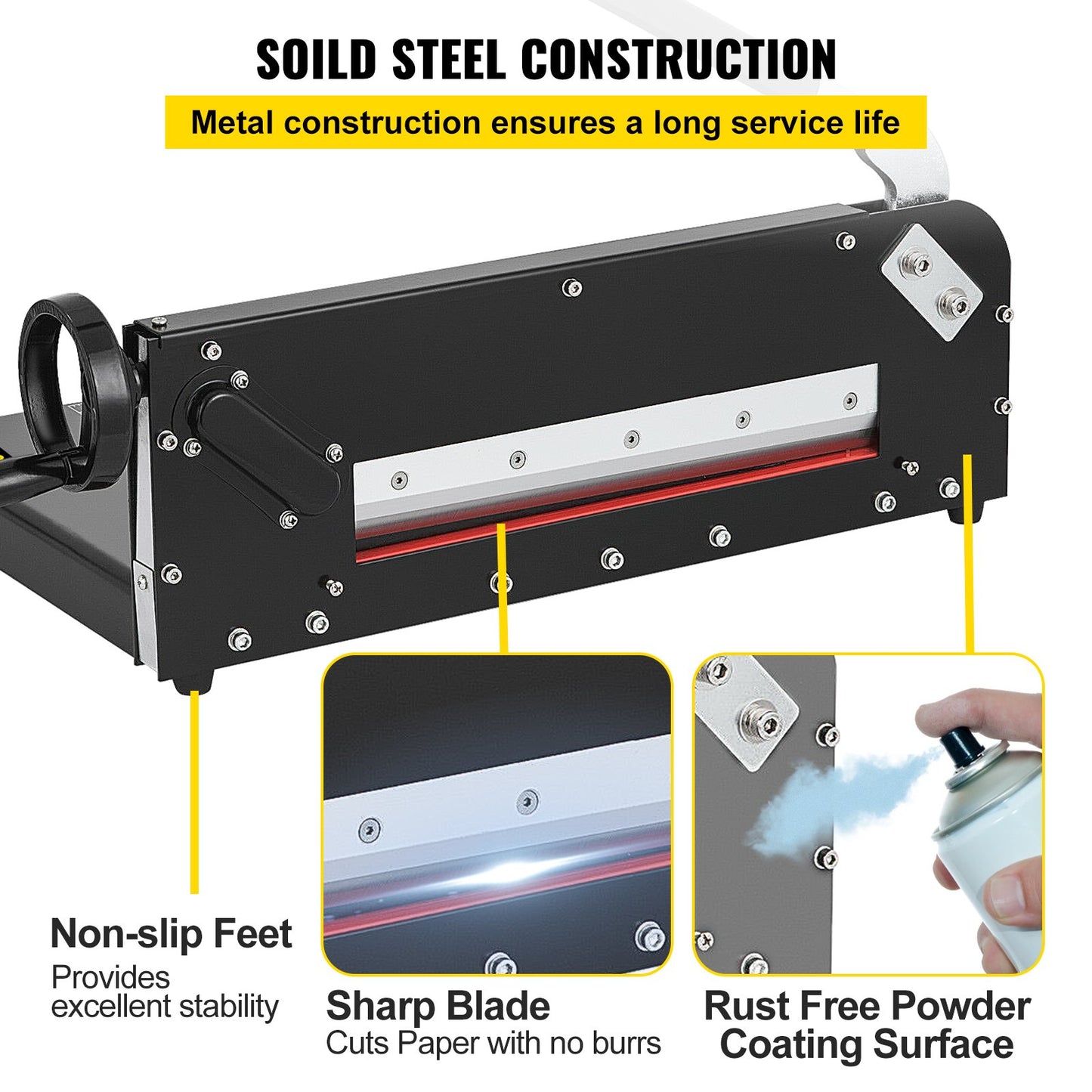 Paper Cutter 12Inch A4 Commercial Heavy Duty Paper Cutter 300 Sheets 45HRC Hardness Stack Cutter Metal Base Desktop Stack Cutter for Home Office (A4)