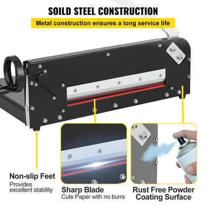 Paper Cutter 12Inch A4 Commercial Heavy Duty Paper Cutter 300 Sheets 45HRC Hardness Stack Cutter Metal Base Desktop Stack Cutter for Home Office (A4)