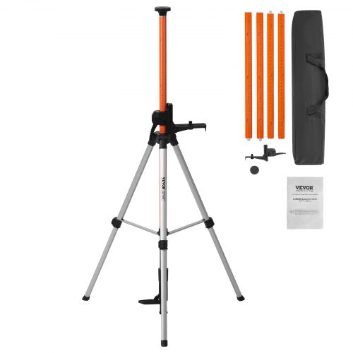 Laser Level Tripod, 1/4"-20 & 5/8"-11 Thread Mount, 40.94-133.85 inch Height Adjustment with Level Bubble & Heavy-duty Stand, Extendable Pole Lightweight Aluminum Tripod for Laser Scanner