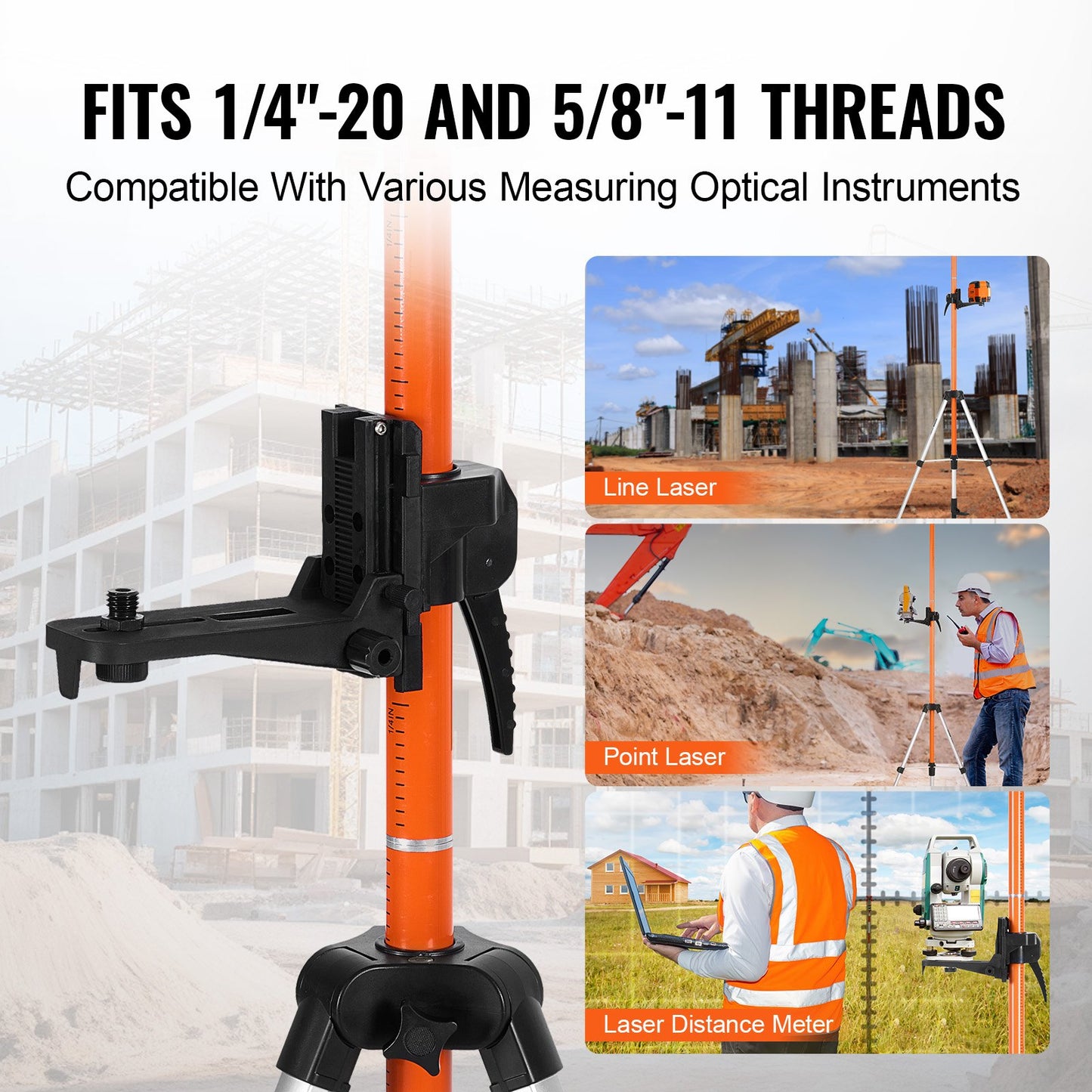 Laser-Nivellierstativ 1/4"-20 &amp; 5/8"-11 Gewinde 40,94-133,85 Zoll Höhenverstellung