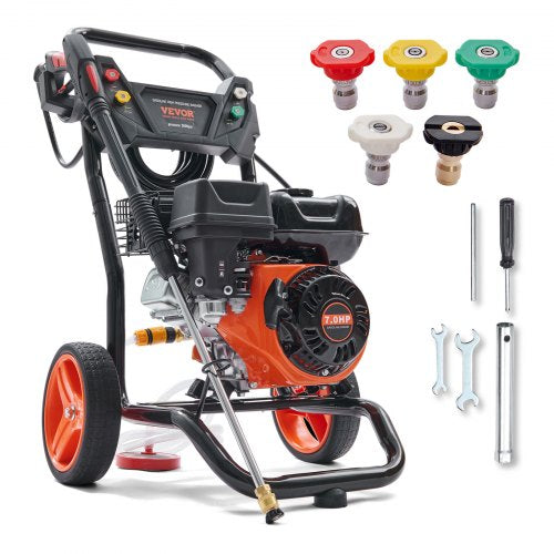Gas Pressure Washer, 3600 PSI 2.6 GPM, Gas Powered Pressure Washer with Copper Pump, Spray Gun and Extension Wand, 5 Quick Connect Nozzles, for Cleaning Cars, Homes, Driveways, Patios