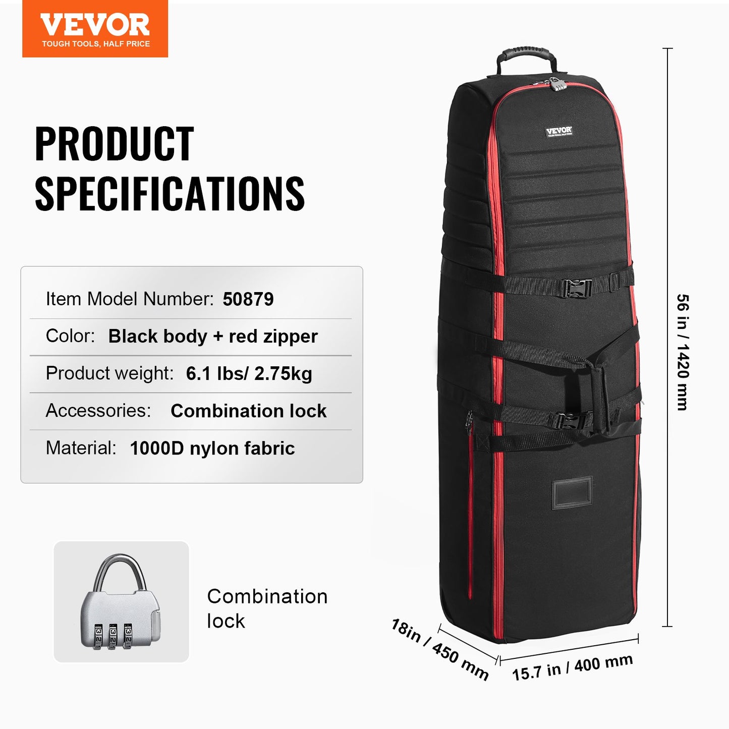 Golf Travel Bag, Outdoors Soft-Sided Golf Travel Cover Case, Heavy Duty 1000D Nylon Wear-Resistant, Padded Golf Luggage Case Cover with Wheels, Foldable Golf Club Storage Bag for Airlines