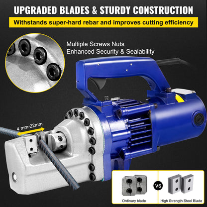 Electric Rebar Cutter, 1350W Portable Electric Hydraulic Rebar Cutter, Cutting up to 7/8 Inch #7 4-22mm Rebar within 4.5 Seconds,110V,with Easy to Carry Stainless Box
