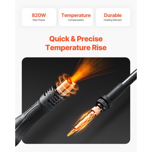 2-i-1 Hot Air Rework & Soldering Station 820W med 5V USB-laddningsport |  EU
