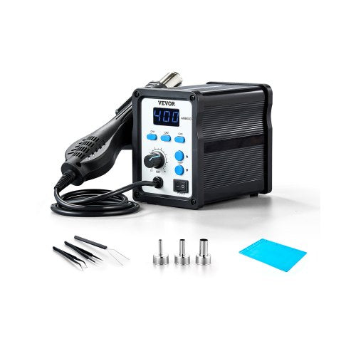 Hot Air Rework Station, 700W Digital Display SMD Rework Station, 212℉-932℉ Hot Air Gun with Adjustable Airflow, 3 Pre-Set Channels & ℃/℉ Conversion for Chip Dismantling, Electronics Repair