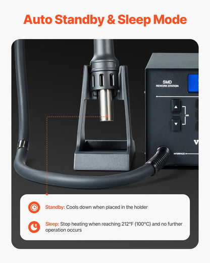 Heißluft-Nacharbeitsstation, 1000 W, LED, digitale SMD-Nacharbeitsstation, 212 °F–896 °F