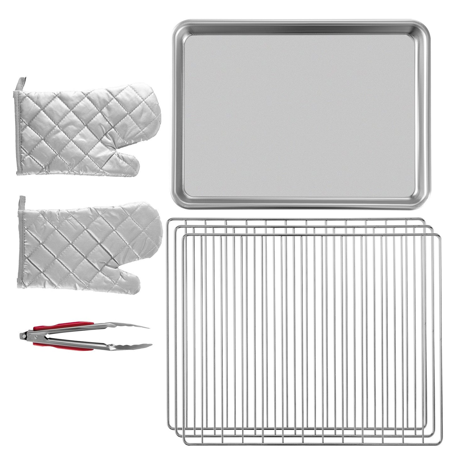 Commercial Convection Oven, 21L/19Qt, Quarter-Size Conventional Oven Countertop, 1440W 3-Tier Toaster with Front Glass Door, Electric Baking Oven with Trays Wire Racks Clip Gloves, 120V, ETL Lis