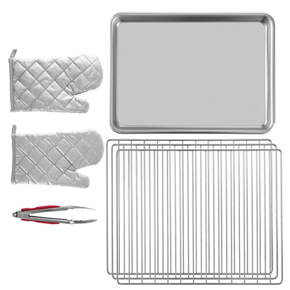 Commercial Convection Oven, 21L/19Qt, Quarter-Size Conventional Oven Countertop, 1440W 3-Tier Toaster with Front Glass Door, Electric Baking Oven with Trays Wire Racks Clip Gloves, 120V, ETL Lis