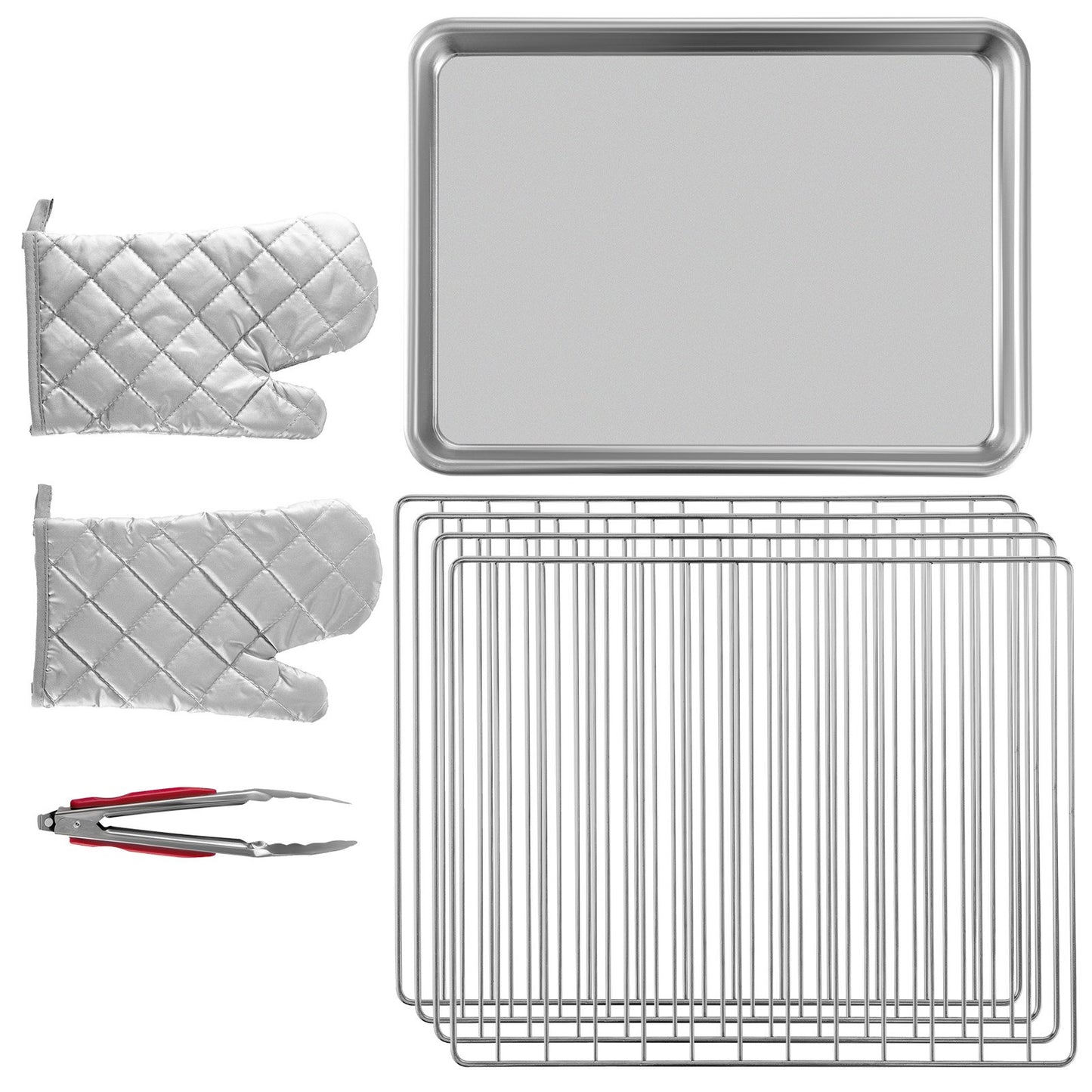 Commercial Convection Oven, 66L/60Qt, Half-Size Conventional Oven Countertop, 1800W 4-Tier Toaster with Front Glass Door, Electric Baking Oven with Trays Wire Racks Clip Gloves, 120V, ETL Listed