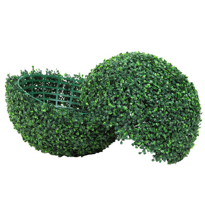 Artificial Plants Boxwood Trees, 24 Inch Tall (2 Pieces), Ball Shaped Faux Topiaries Plant, Year-Round Green Feaux Plant Decorative Balls for Garden, Balcony, Yard, Wedding and Home Decor