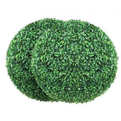 Artificial Topiaries Boxwood Trees, 20” Tall (2 Pieces), Ball-Shape Faux Topiaries Plant, All-year Green Feaux Plant Decorative Balls for Backyard, Balcony,Garden, Wedding and Home Décor