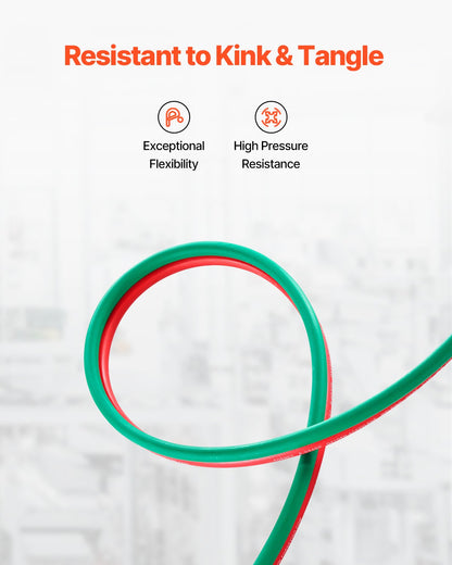 Oxygen Acetylene Hose, 1/4-Inch x 25FT Oxy Acetylene Hose with 9/16"-18 LH/RH B Fittings, R Grade Welding Torch Twin Hose with 300PSI Maximum Working Pressure for Cutting Soldering Brazing