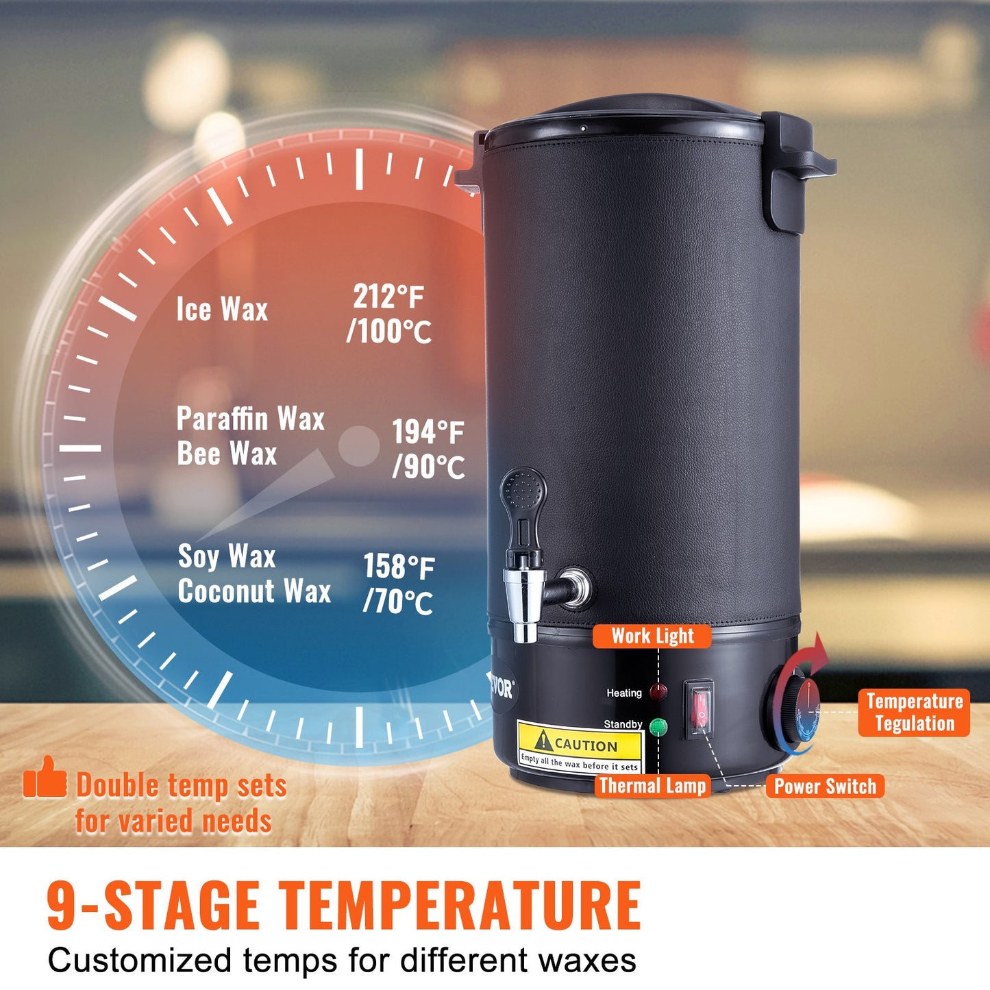 Wachsschmelzer zur Kerzenherstellung, 10 Liter, elektrischer Topf für den gewerblichen oder privaten Gebrauch