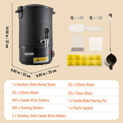 Wax Melter for Candle Making, 6.5 Liter Large Electric Wax Melting Pot Easy Pour Spout, 9-level Temperature Control, Easy Clean for Candle Soap Cream Beauty Bulk Production Business or Home