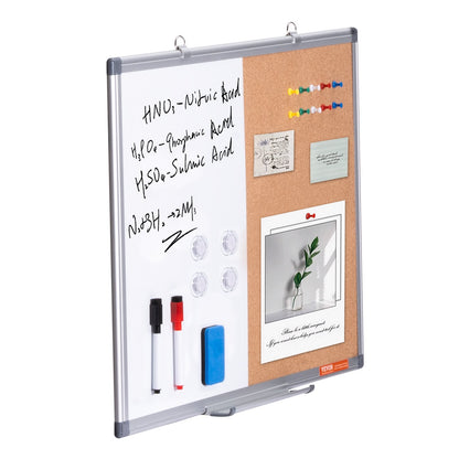 24" x 18" Whiteboard- und Korktafel-Kombination mit Aluminiumrahmen für Schulwohnheime