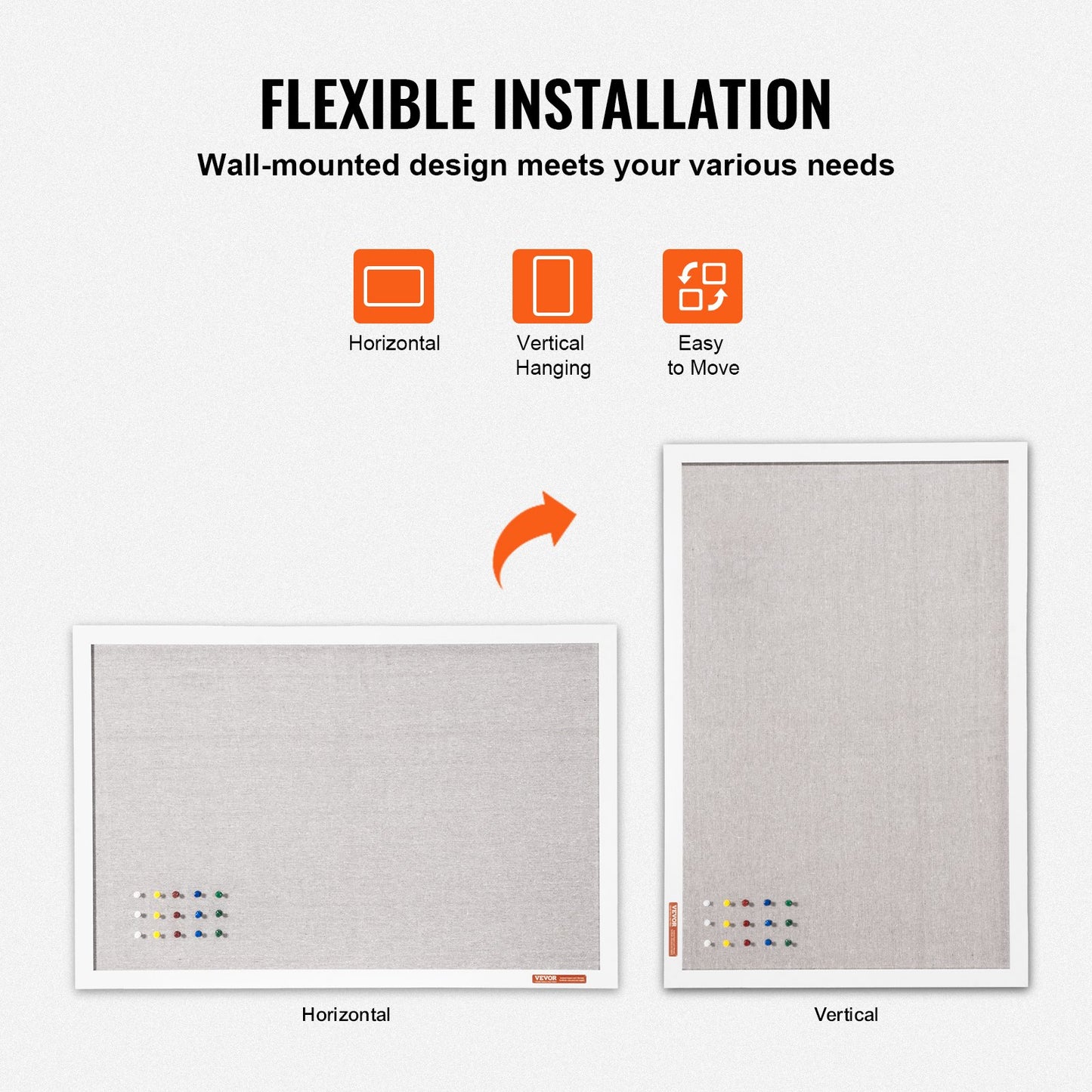 36"x24" vit korktavla med linneyta Väggmonterad anslagstavla