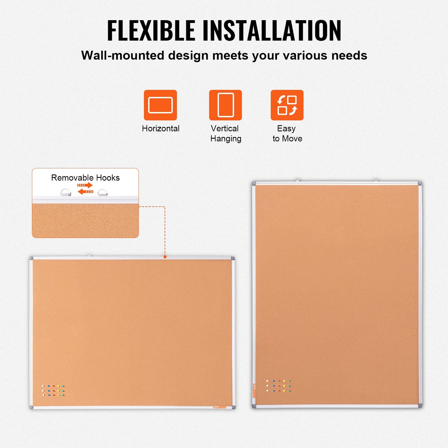 48"x36" Große Korktafel - Wandmontierte Pinnwand mit Pinnwand