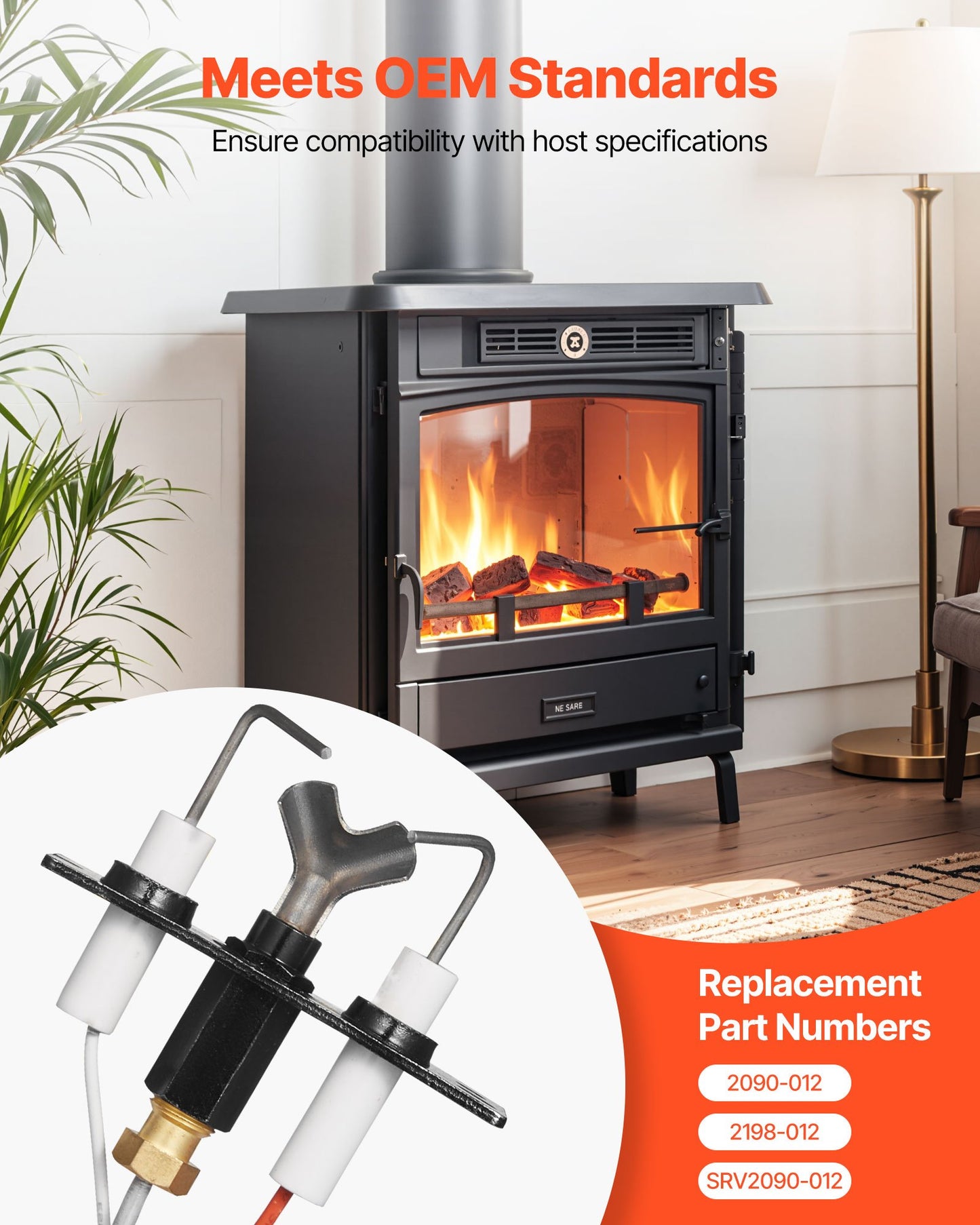 Gas Pilot Assembly, OE 2090-012, 2198-012, SRV2090-012 Fireplace Gas Pilot Assembly, Natural Gas Ignition Replacement, Fit Heatilator, Heat & Glo, Quadra-Fire, Outdoor Lifestyles, Majestic