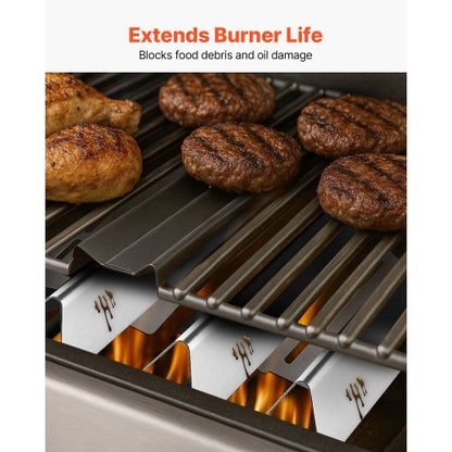 Smaksättningsstänger och värmeavvisare, 44 cm grillreservdel, för Weber Genesis 300-seriens grillar, inklusive E310 E320 E330 S310 S320 S330, tjockare värmeplatta i rostfritt stål, 7-pack |  EU