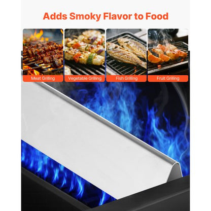 Smaksättningsstänger och värmeavvisare, 44 cm grillreservdel, för Weber Genesis 300-seriens grillar, inklusive E310 E320 E330 S310 S320 S330, tjockare värmeplatta i rostfritt stål, 7-pack |  EU