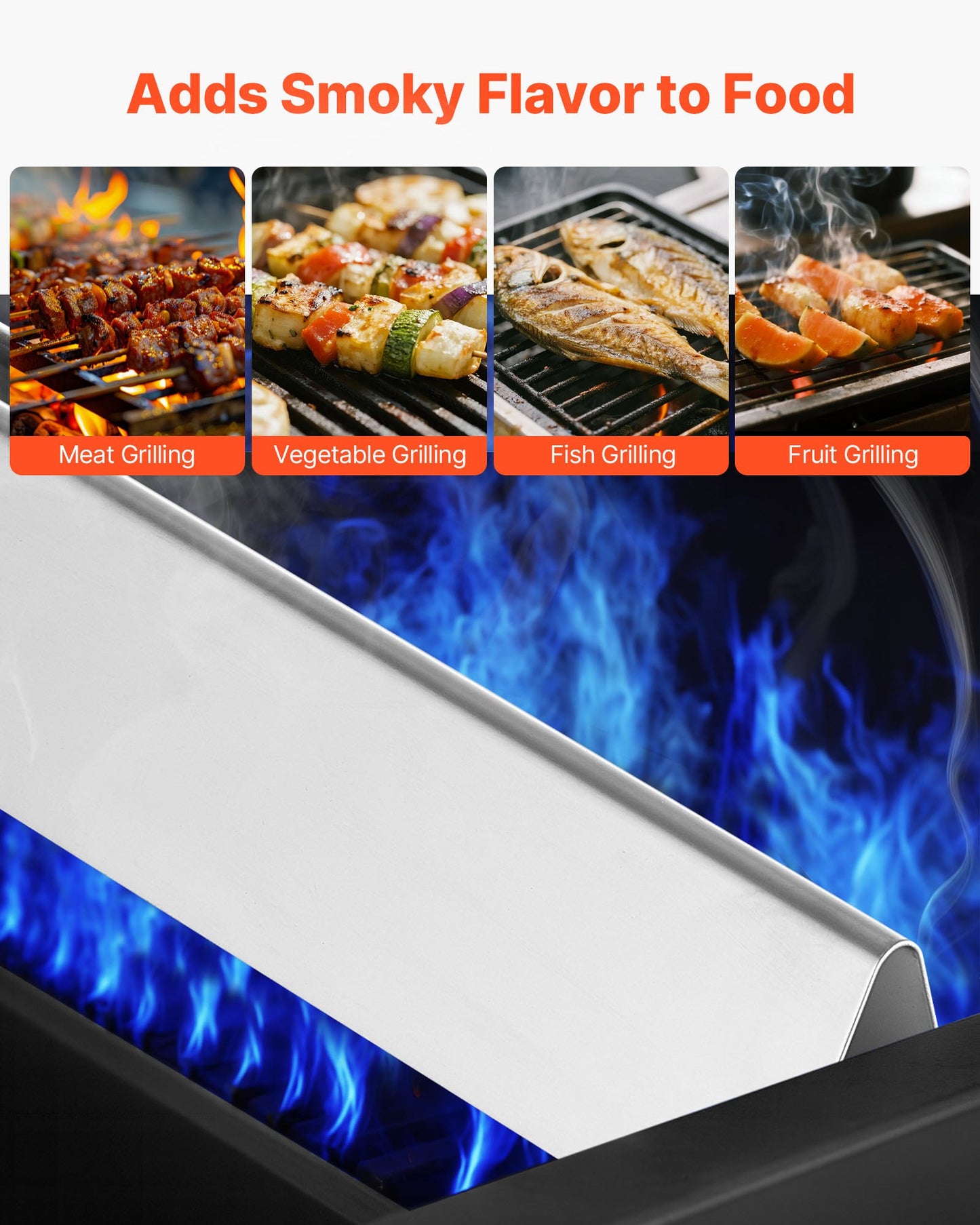 Flavorizer Bars and Heat Deflectors, 17 inch Grill Replacement Part, for Weber Genesis 300 Series Grills, Including E310 E320 E330 S310 S320 S330, Stainless Steel Thicker Heat Plate, 7 Pack