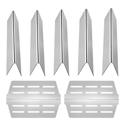 Flavorizer Bars and Heat Deflectors, 17 inch Grill Replacement Part, for Weber Genesis 300 Series Grills, Including E310 E320 E330 S310 S320 S330, Stainless Steel Thicker Heat Plate, 7 Pack