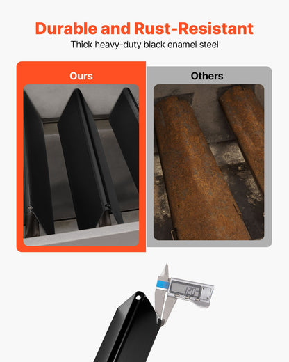 Flavorizer Bars, 15 inch Grill Replacement Part, for Weber Spirit I & II 300 Series Grills, Including Spirit E-310, ll S-310, ll E-320, Porcelain-enameled Steel Thicker Heat Plate, 5 Pack