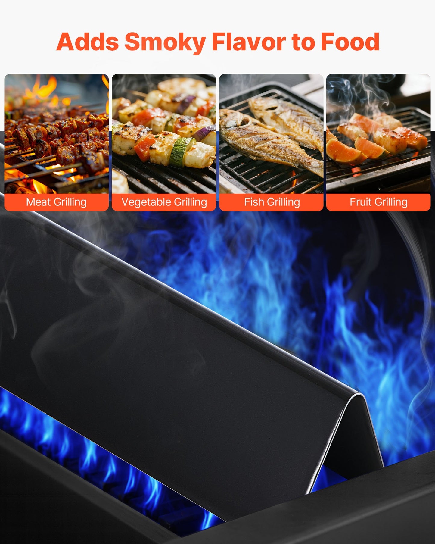 Flavorizer Bars, 15 inch Grill Replacement Part, for Weber Spirit I & II 300 Series Grills, Including Spirit E-310, ll S-310, ll E-320, Porcelain-enameled Steel Thicker Heat Plate, 5 Pack