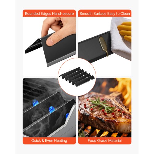 Smaksättningsstänger och värmeavvisare, 44 cm grillreservdel, för Weber Genesis ll 310 315 335 340, E/S 325s, ES/SX 325s, E/S 335, EX/SX/EPX-335 grillar, porslinsemaljerat stål, 8-pack |  EU